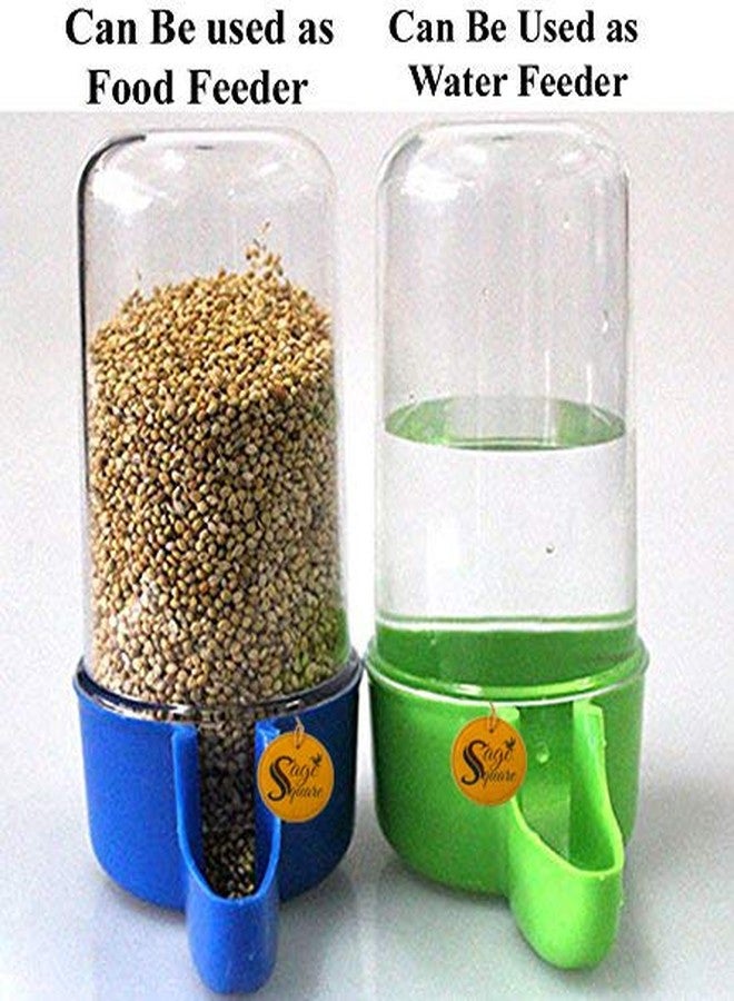 سايج سكوير وعاء صغير الحجم على شكل أنبوب من سيج سكوير لتغذية القفص، والبذور، والماء، مع صينية قابلة للإزالة - لا انسكاب ولا فوضى (لون عشوائي) (قطعة واحدة) - Image 5